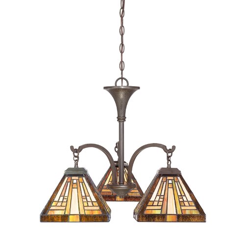 Quoizel Stephen Three Light Chandelier in Vintage Bronze