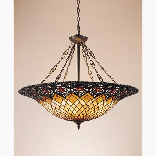 Quoizel Adriana 6 Light Tiffany Inverted Pendant & Reviews | Wayfair