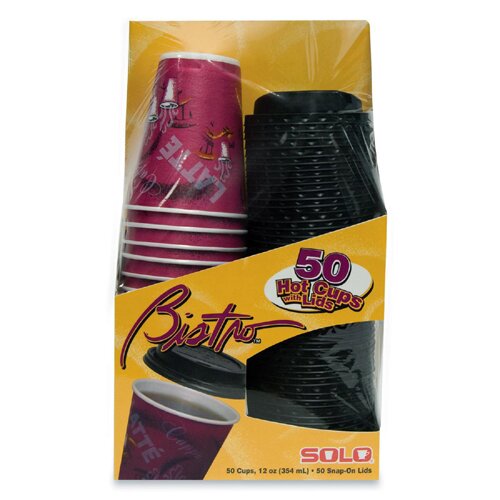 Company Trophy Foam Cups & Lids Combo Pack,Maroon, 50 Cups & Lids/Pack