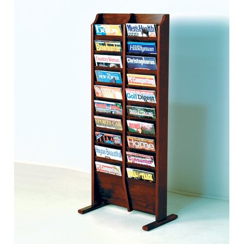 Wooden Mallet Free Standing Twenty Pocket Magazine Rack