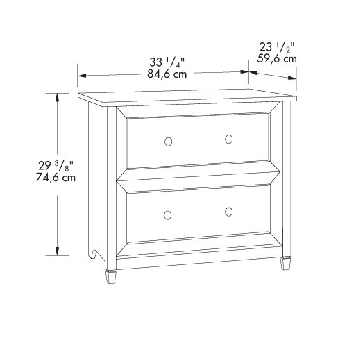 Sauder Edge Water 2 Drawer File Cabinet