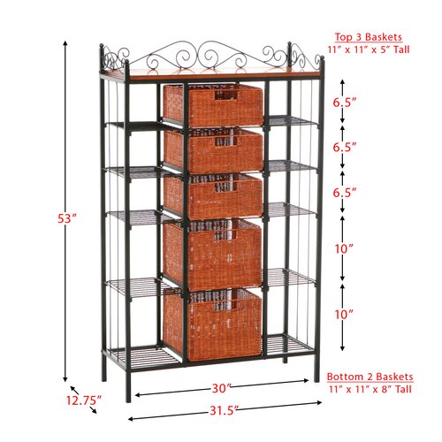 Wildon Home ® Walker Scrolled Kitchen Storage Bakers Rack