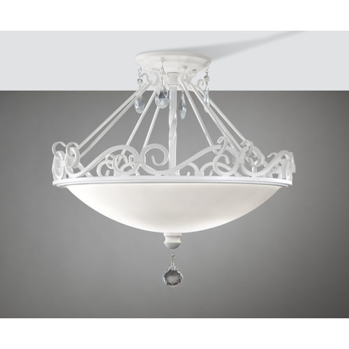 Feiss Chateau Blanc 2 Light Semi Flush Mount