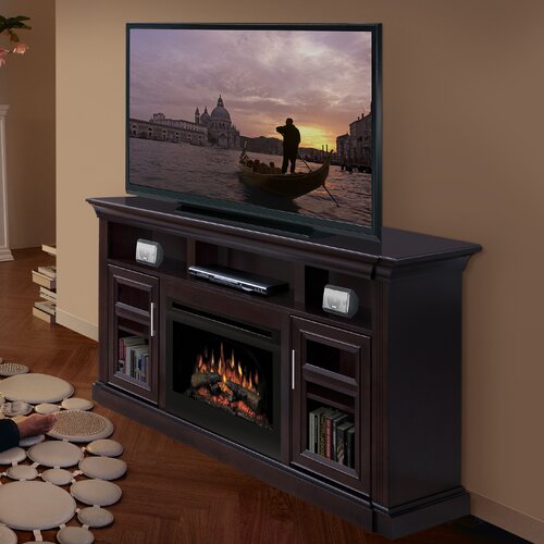 Dimplex Bailey 66 TV Stand with Electric Logs Fireplace