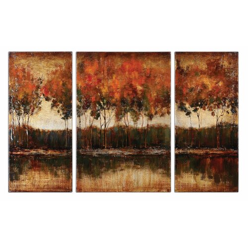 Uttermost Trilakes 3 Piece Original Painting on Canvas Set