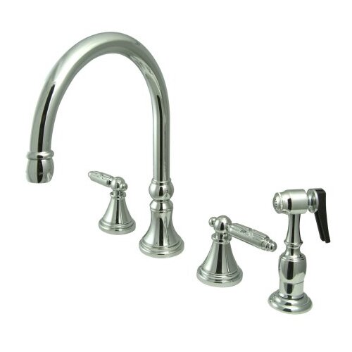 Elements of Design Deck Mount Double Handle Widespread Kitchen Faucet