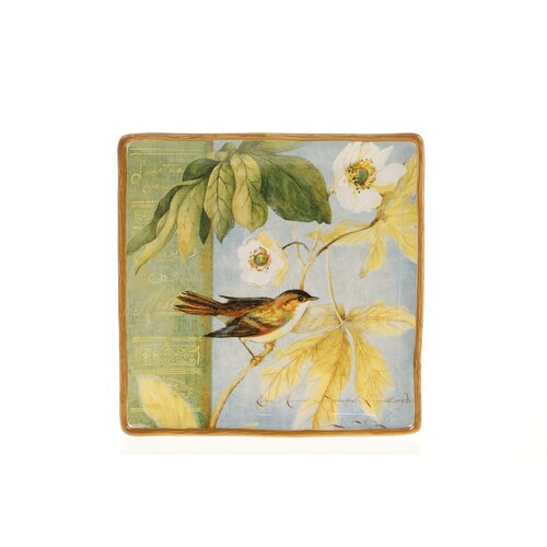 Certified International Botanical Birds 12.25 Square Platter