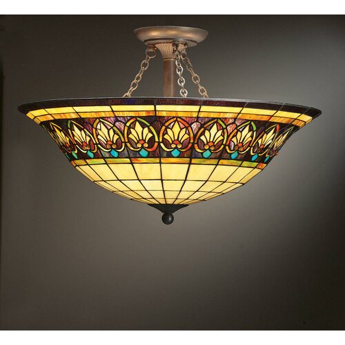 Kichler Tiffany 3 Light Semi Flush Mount