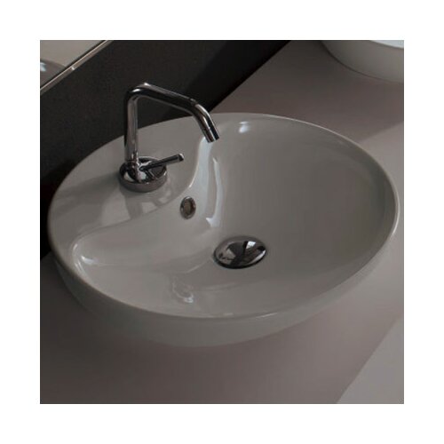 Scarabeo by Nameeks Geo Semi Recessed Single Hole Bathroom Sink   Art