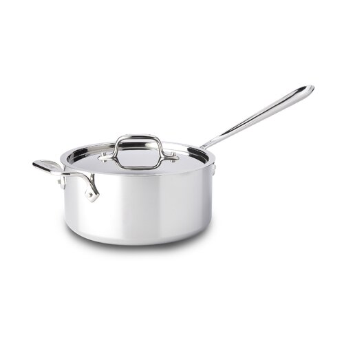 All Clad Stainless Steel Saucepan with Loop and Lid