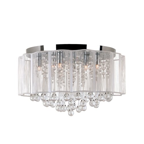 TransGlobe Lighting Veiled Modern 8 Light Flush Mount