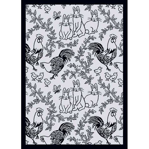 Joy Carpets Nature Feathers and Fur Black Kids Rug