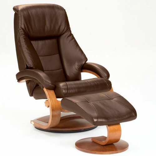 Mac Motion Oslo 58 Leather Ergonomic Recliner and Ottoman