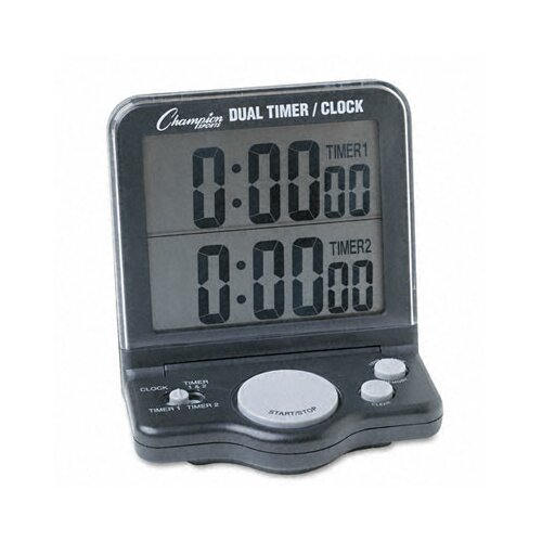 Champion Sports Dual Timer and Clock with Jumbo Display, Lcd