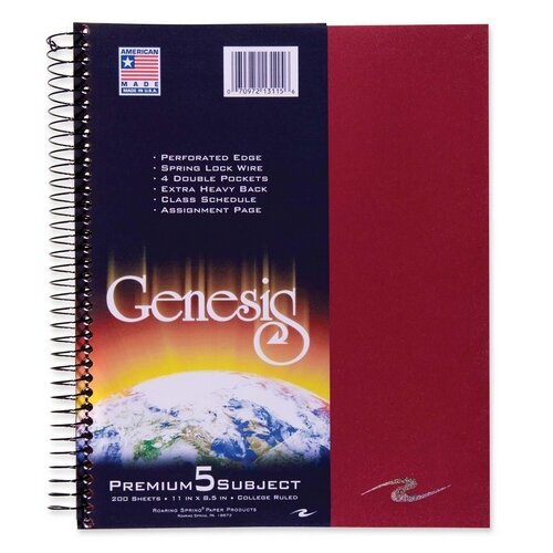 roaring spring genesis notebook 200 sheets pad