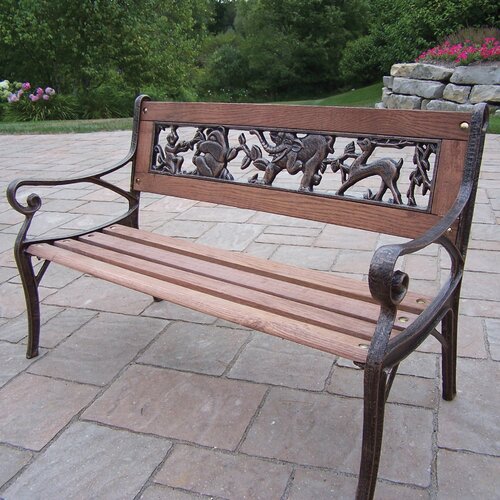 Oakland Living Animal Kiddy Wood and Cast Iron Park Bench