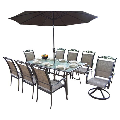 Oakland Living Cascade Dining Set with Umbrella