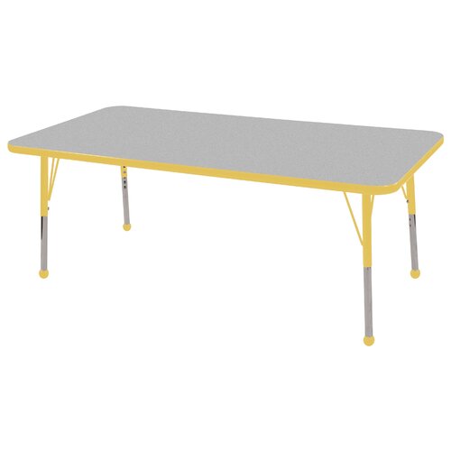 ECR4kids 30 x 60 Rectangular Adjustable Activity Table in Gray