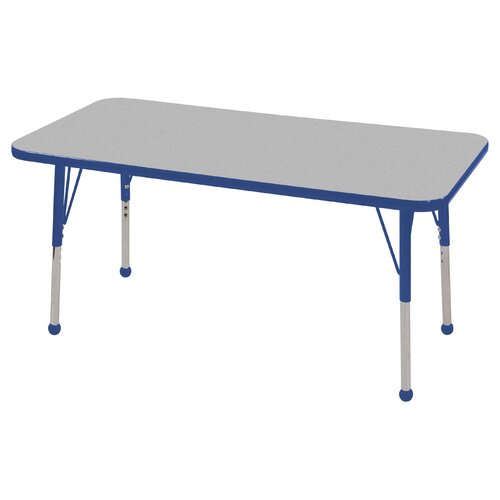 ECR4Kids 24 x 48 Rectangular Adjustable Activity Table in Gray