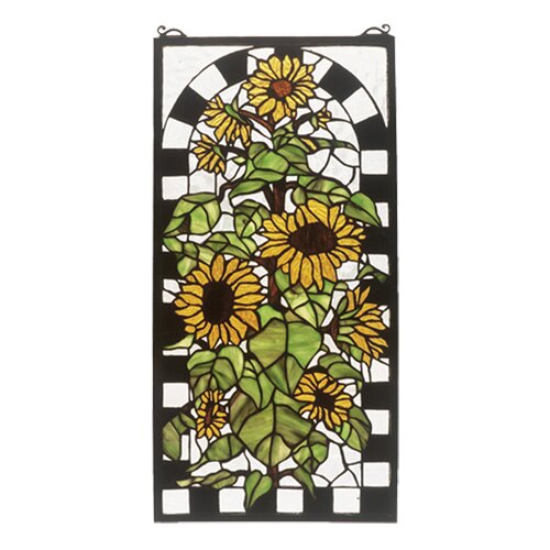 Meyda Tiffany Sunflowers in Bloom Stained Glass Window