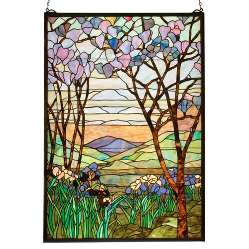 Meyda Tiffany Tiffany Nouveau Tiffany Magnolia and Iris Stained Glass