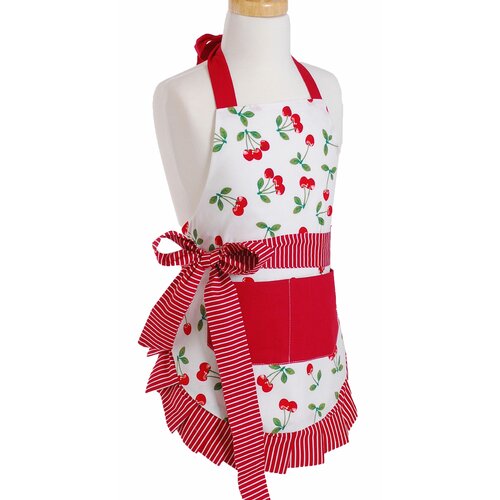 Flirty Aprons Girls Apron in Very Cherry