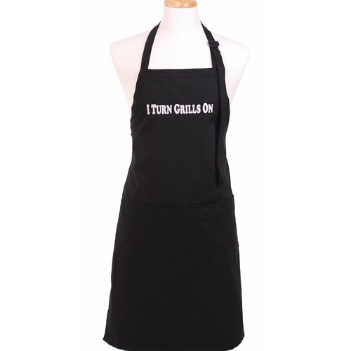 Flirty Aprons Mens I Turn Grills On Apron in Black