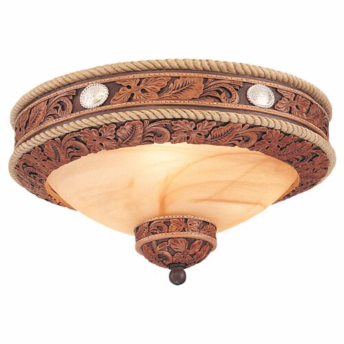 Monte Carlo Fan Company Durango 3 Light Western Bowl Ceiling Fan Light