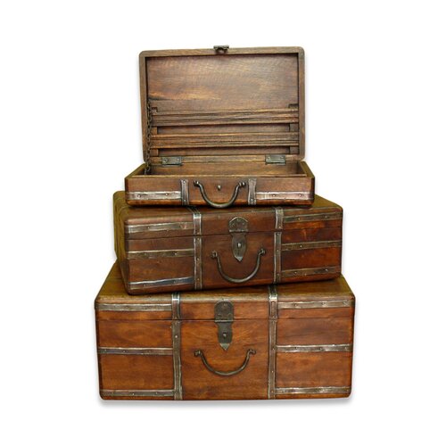 Interlude Home Portobello Travel Trunk (Set of 3)