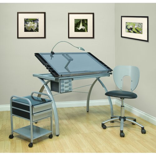 Studio Designs Futura Glass Drafting Table