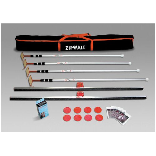 ZipWall 12’ Spring Loaded Pole 4 Pack Kit with Carry Bag