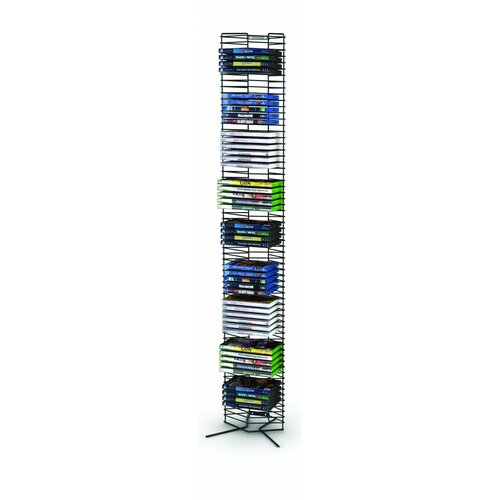 Atlantic 65 DVD Tower, Matte Black Steel