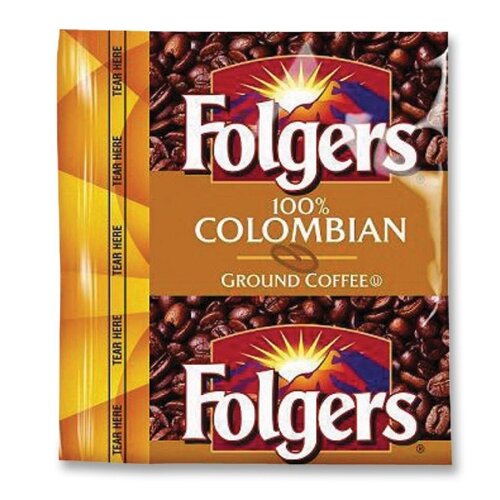 FOLGERS (42 per Carton) Coffee Premeasured Packs, Colombian, Ground, 1