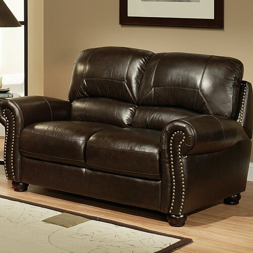 Abbyson Living Broadway Italian Leather Loveseat