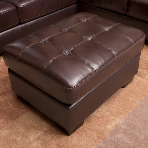 Abbyson Living Livingston Leather Standard Ottoman