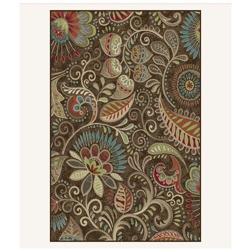 TayseRugs Capri Brown Floral Area Rug & Reviews | Wayfair