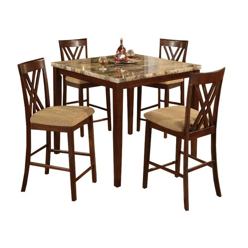 Hazelwood Home Counter Height 5 Piece Dinette Set