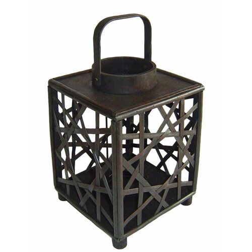 Tall Wooden Round Lantern