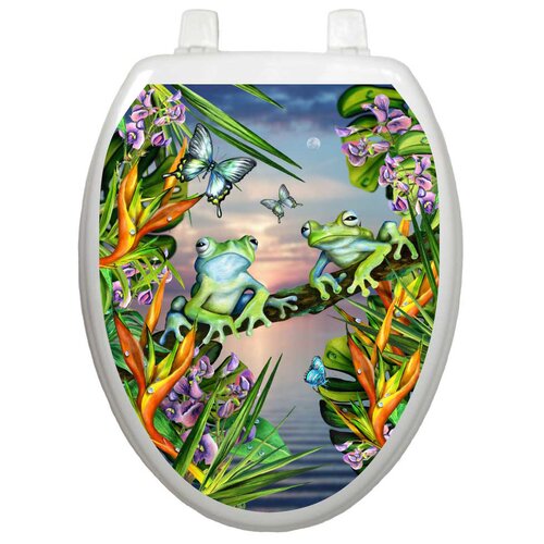 Toilet Tattoos Themes Frogs In The Moonlight Toilet Seat Decal