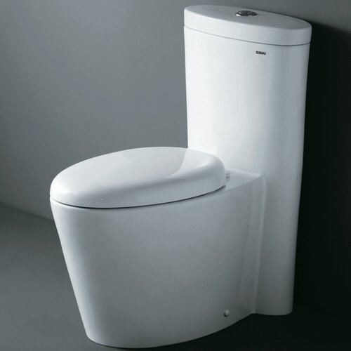 Ariel Bath Monterey Contemporary Elongated 1 Piece Toilet with Dual