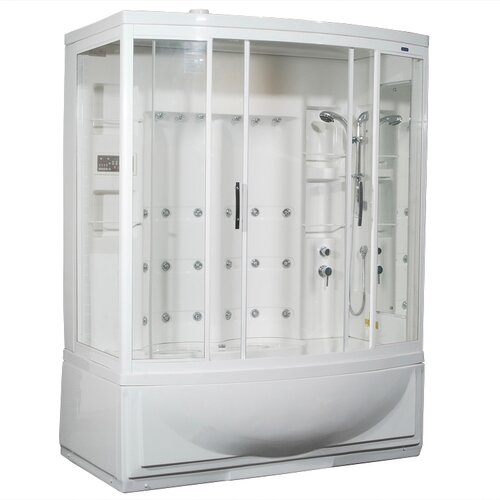 Ariel Bath Sliding Door Steam Shower with Bath Tub with Right Side