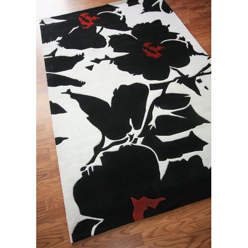 nuLOOM Cine Floral Symphony Black Rug