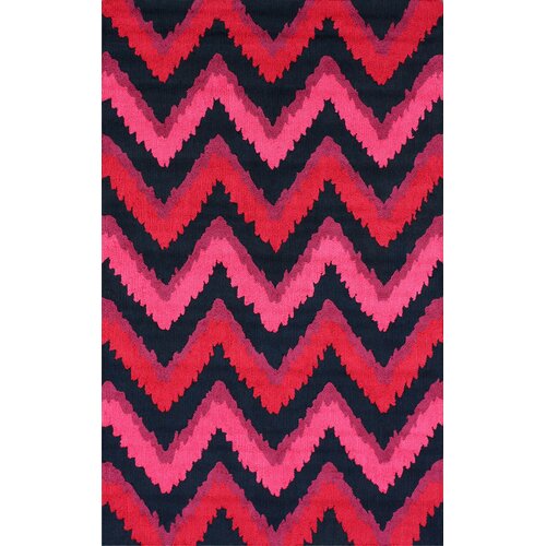 Dash and Albert Rugs Chevron Fuchsia/White Rug