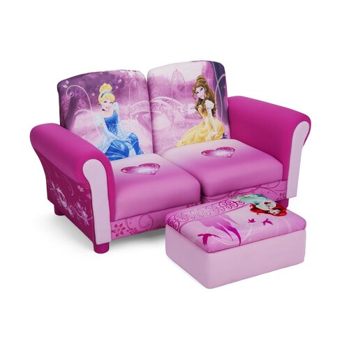 Delta Children Disney Princess Kids Sofa and Ottoman