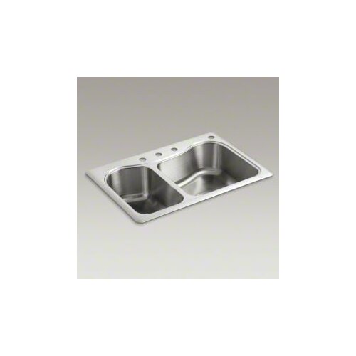 Kohler Staccato 33 X 22 X 8 5/16 Top Mount Large/Medium Double Bowl