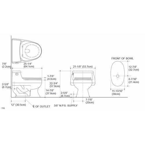 Kohler Rialto One-Piece Round-Front 1.6 GPF Toilet with Rim Jet Flush ...