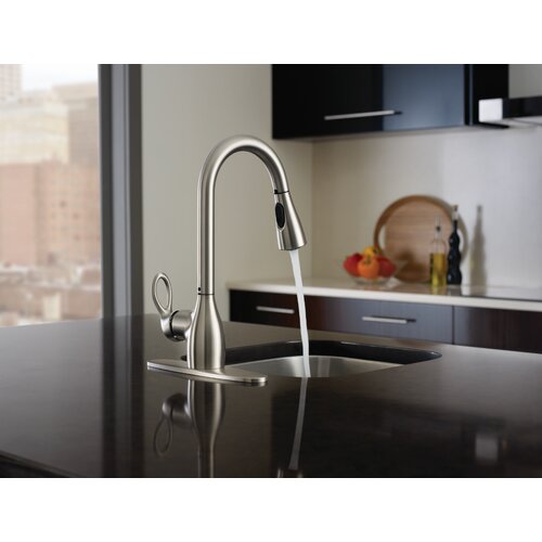 Moen Level Single Handle Single Hole High Arc Pulldown Kitchen Faucet