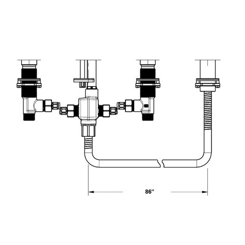 Hansa HansaEdge Double Handle Deck Mount Roman Tub Faucet Trim