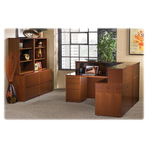 Lorell Lorell 88000 Fluted Edge Veneer Furniture , Mahogany