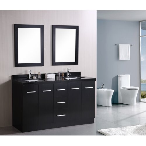 Design Element Cosmo 60 Double Sink Bathroom Vanity Set